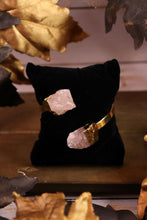 Load image into Gallery viewer, Rose Quartz Crystal Stone Cuff Bracelet
